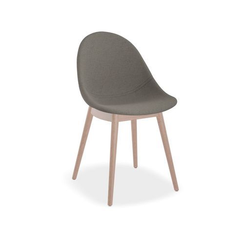 Pebble Fabric Dark Grey Upholstered Chair - 4 Post - Black