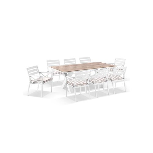 Kansas 2m Dining Table w/ 8 Chairs w/ Sunbrella Cushion