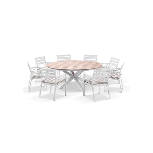 Tuscany 1.8m Dining Table w/8 Kansas Chairs / Sunbrella