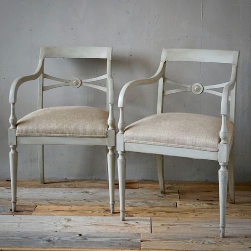 French Directoire Painted Chairs (Pair)