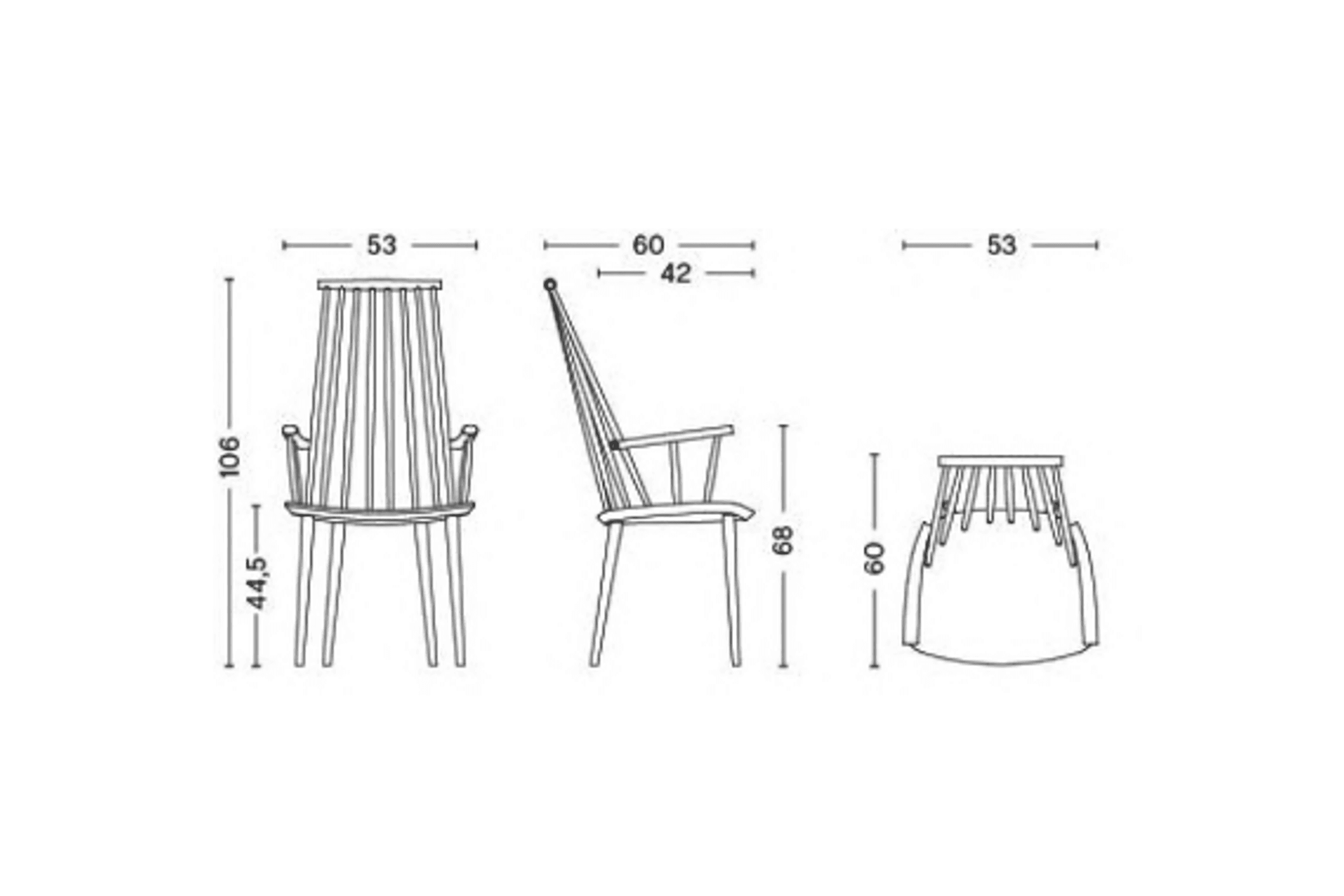 J-Series J110 Chair dimensions