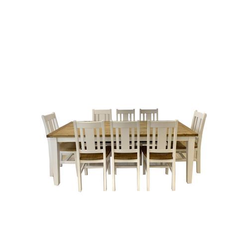 Leura Belle Rustic 8 Seater Dining Table & Chairs Set