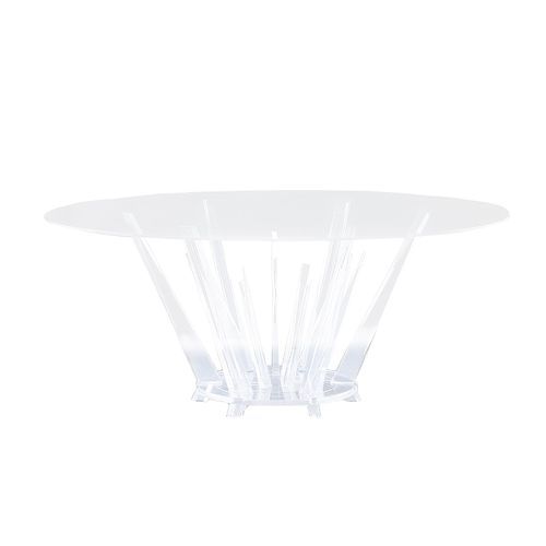 Kryptonite Round 4 Dining Chair Table Lucite Acrylic