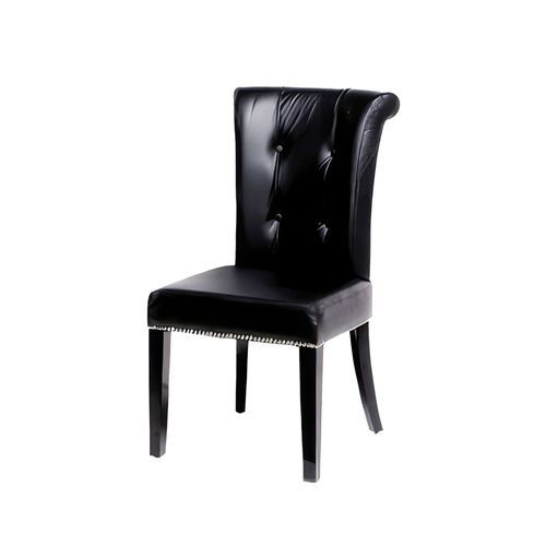 Frederika Black Leather Dining Chair