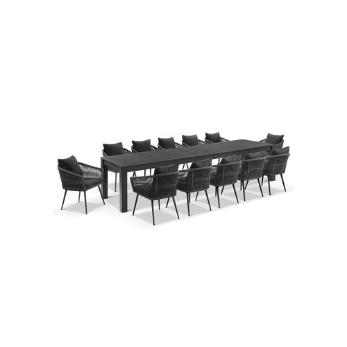 Santorini 3.55m Rectangle Dining Set w/12 Herman Chairs