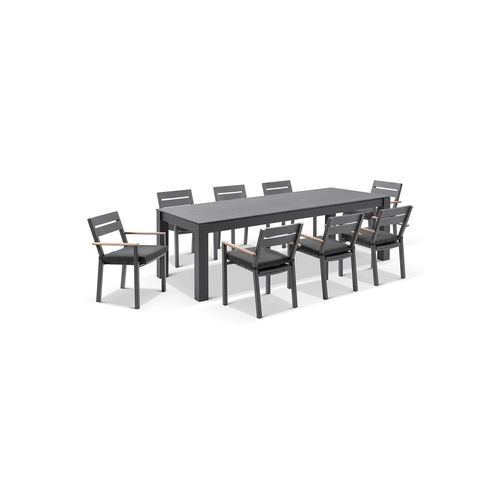 Hugo Ceramic 2.5m Dining Table w/8 Capri Chairs Setting
