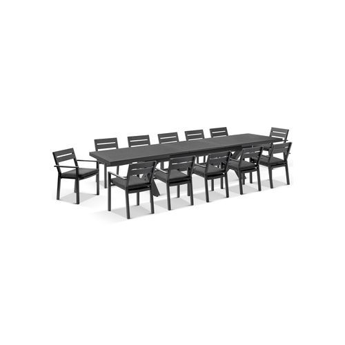 Austin 3m - 3.8m Table w/ 12 Santorini Dining Chairs