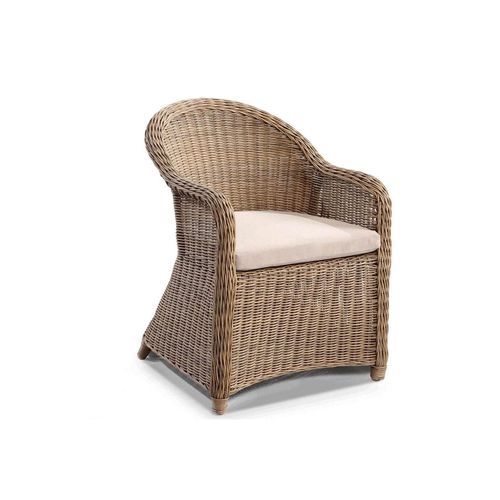 Plantation Full Round Wicker Dining Arm Chair