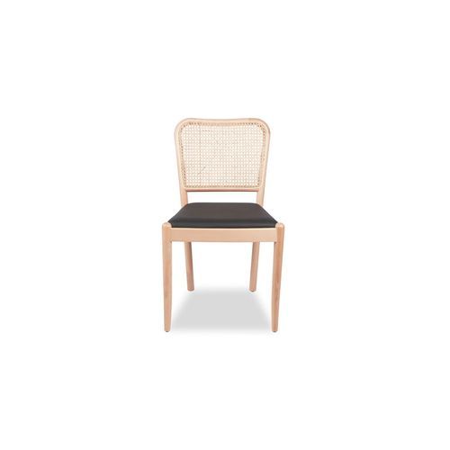 Vika Chair Natural with Black Seat Pad