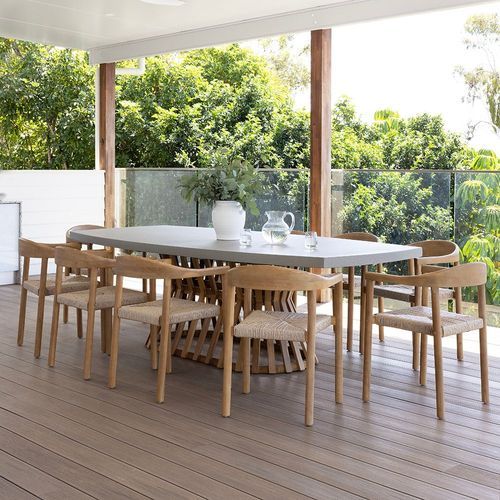 Waverley 2.6m Concrete Look Dining with 10 Kotara Chair