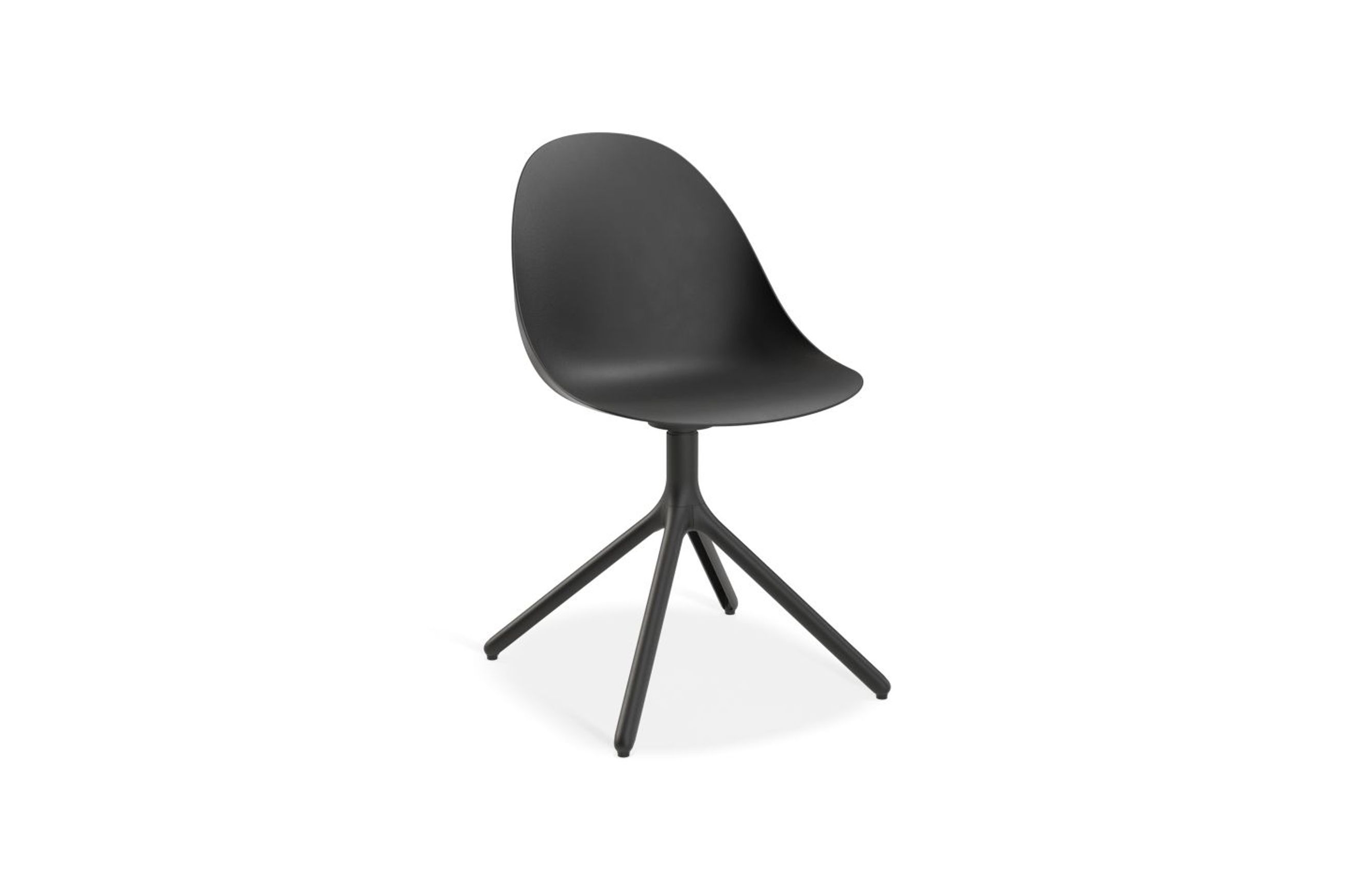 Pebble Chair Black with Shell Seat - Natural Beechwood Base