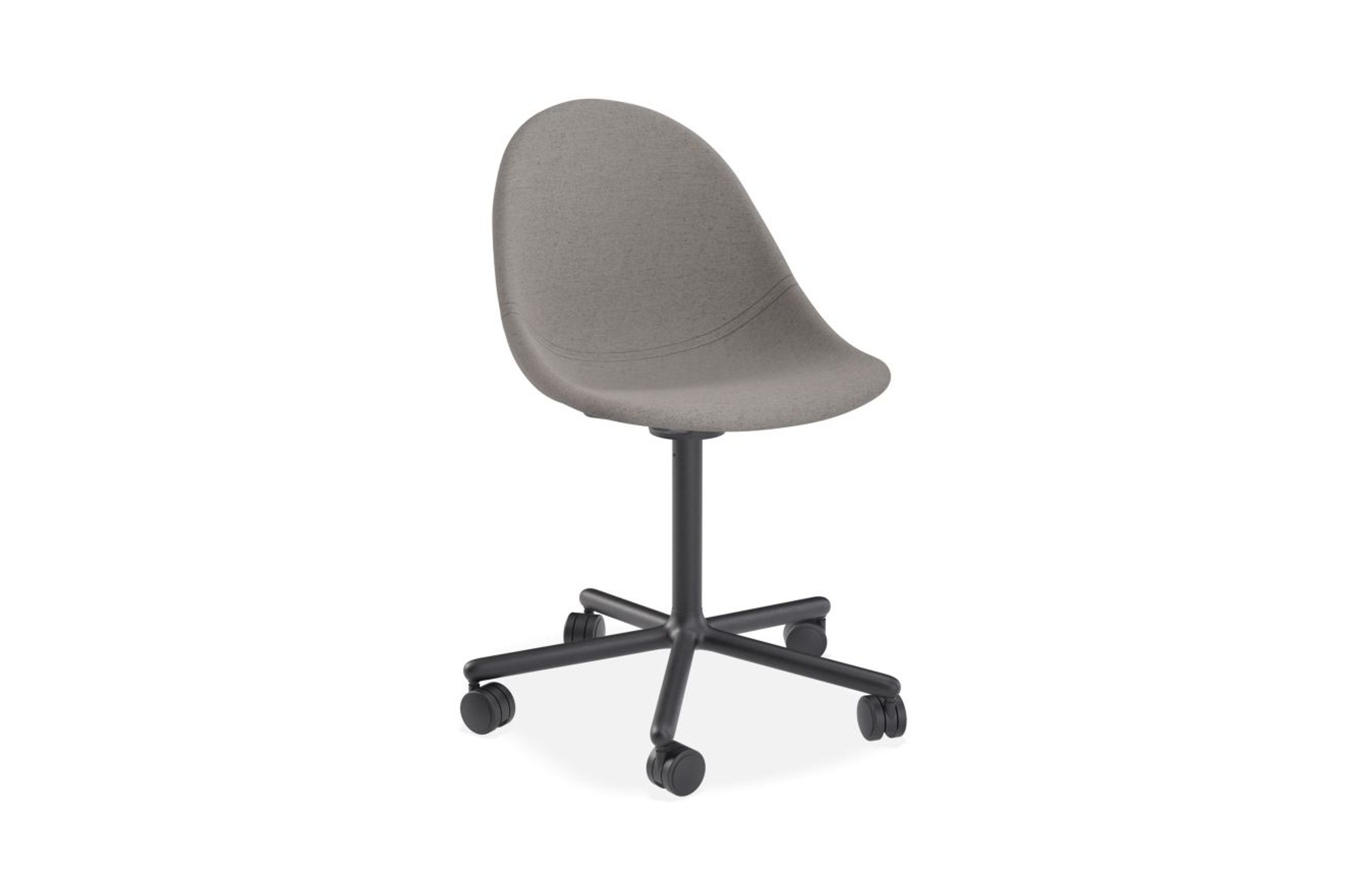 Pebble Fabric Dark Grey Upholstered Chair - 4 Post - Black