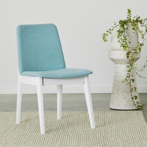 Finn Hardwood Dining Chair | Seabreeze Aqua Fabric
