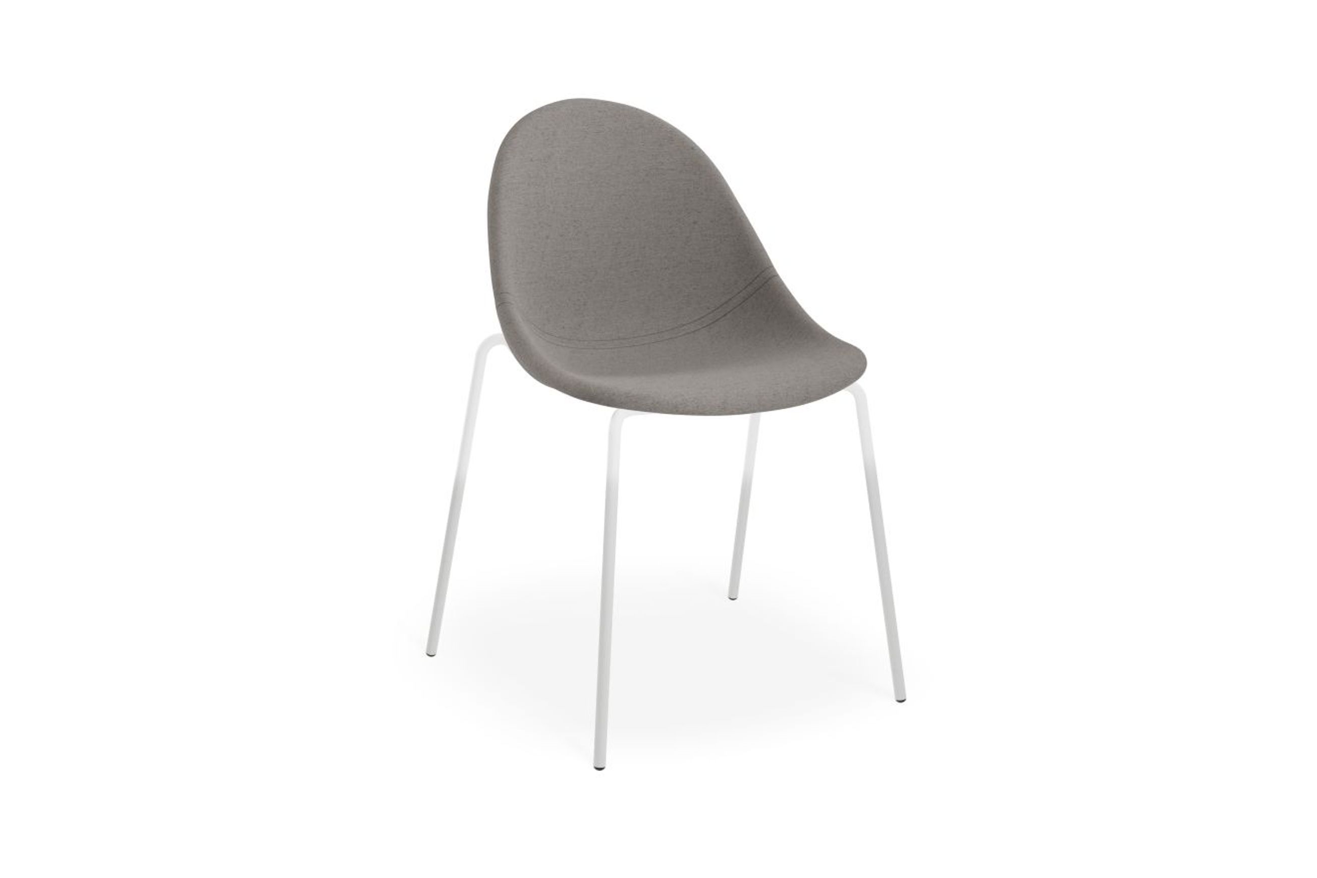 Pebble Fabric Dark Grey Upholstered Chair - Swivel Base w Castors - Black