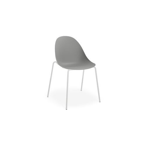 Pebble Chair Grey Shell Seat - 4 Post Stackable Base