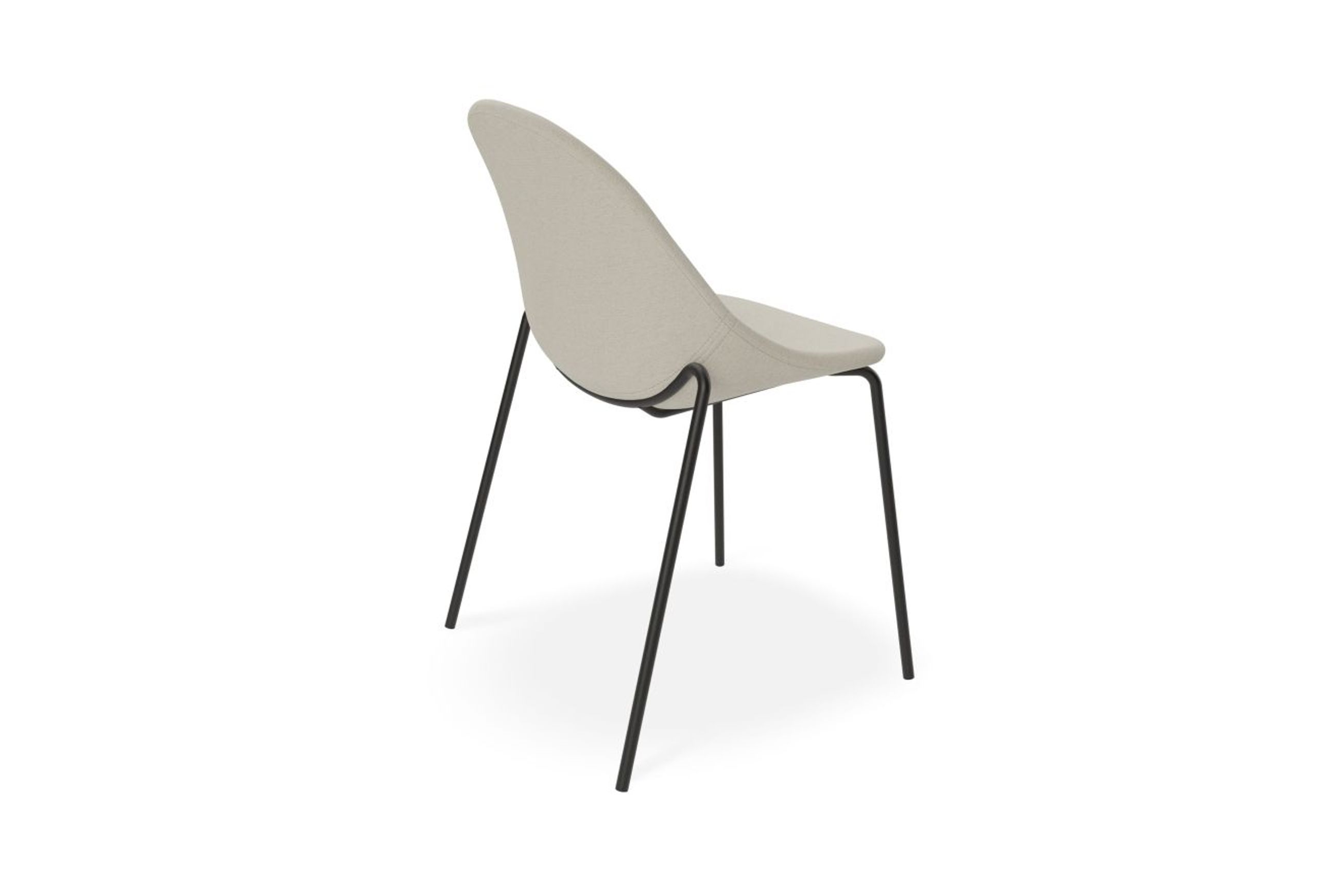 Pebble Fabric Light Grey Upholstered Chair - Swivel Base w Castors - Black