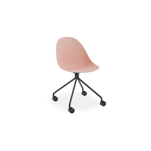 Pebble Chair Soft Pink - Pyramid Base with Castors