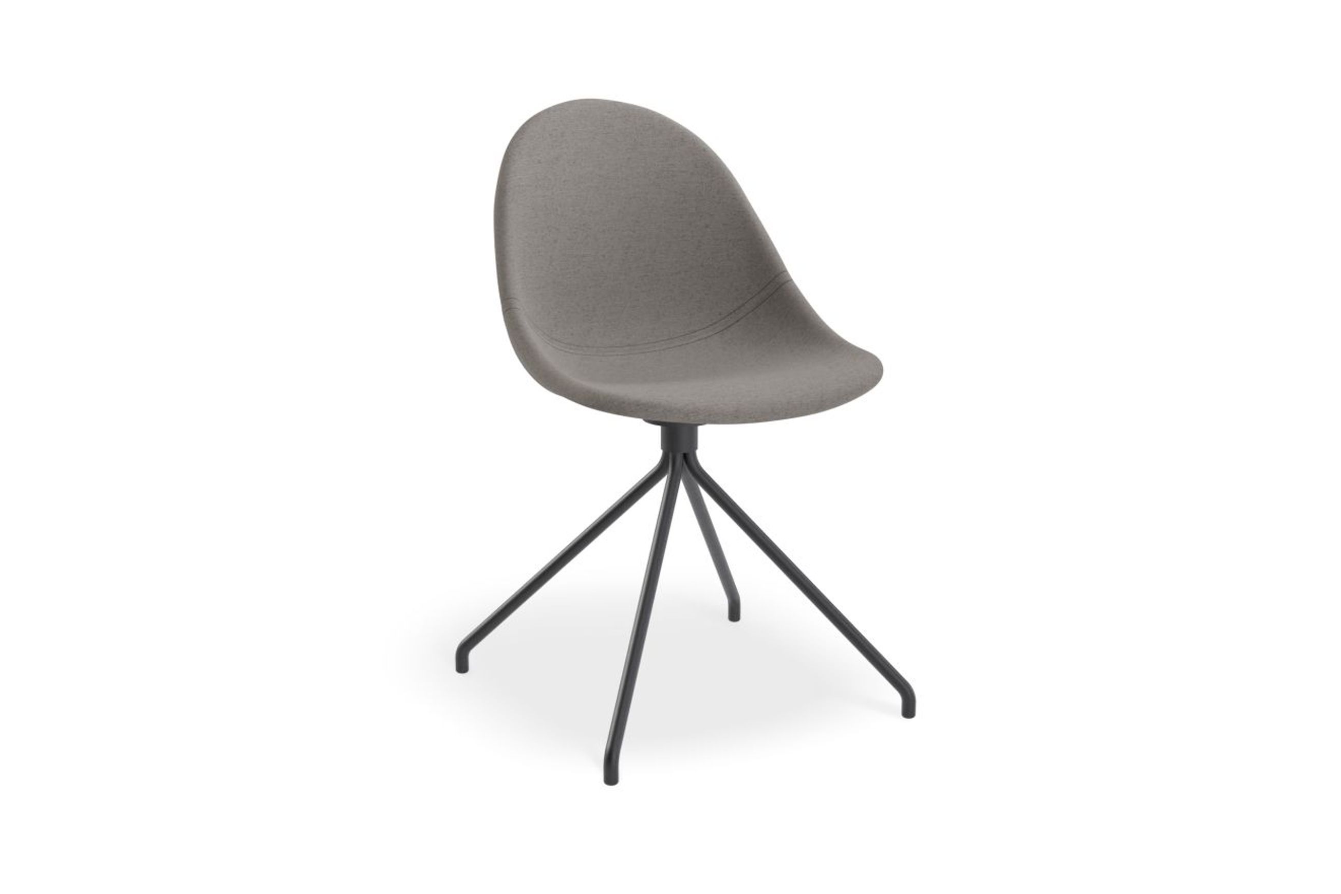 Pebble Fabric Dark Grey Upholstered Chair - 4 Post - Black