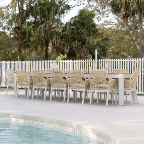 Balmoral 3.55m Outdoor Table w/ 12 Hugo Chairs