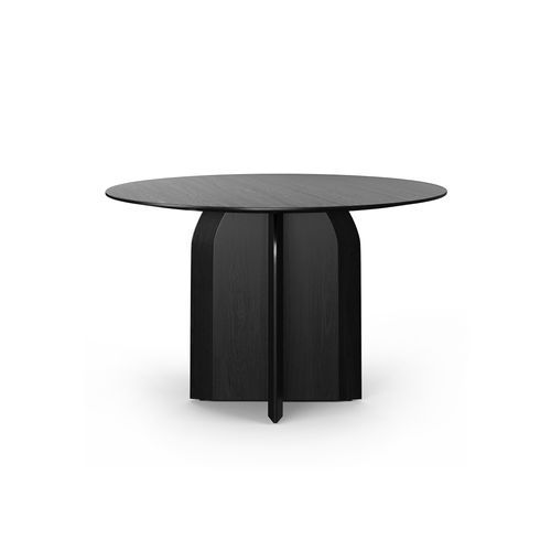 Arco 120cm Round Oak Dining Table | Black