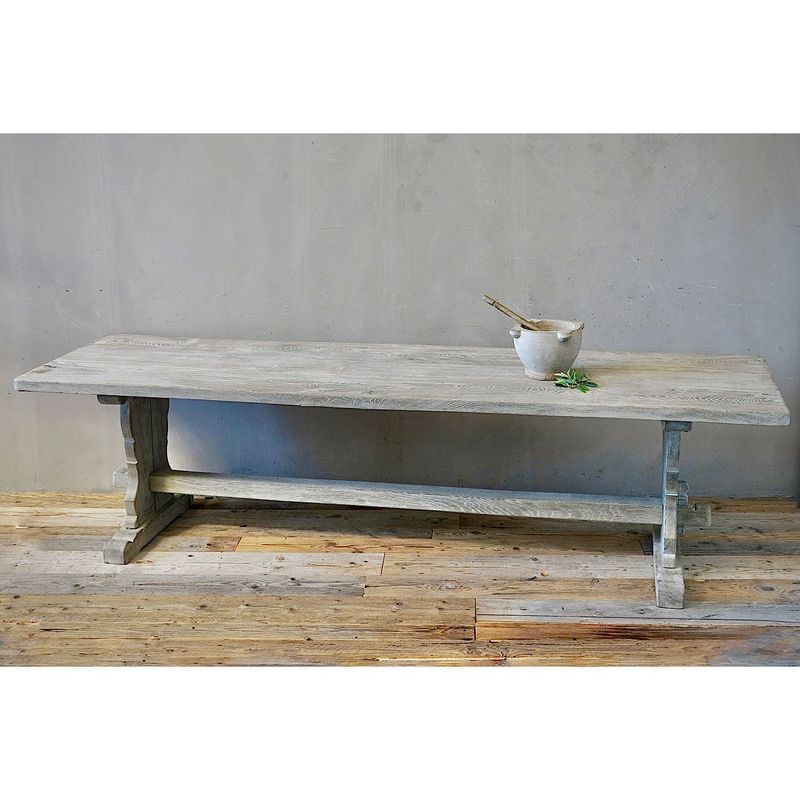 French Antique Bleached Oak Refectory Table