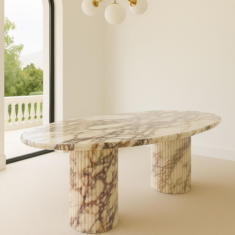 Oval Dining Table - Italian Viola Calacatta