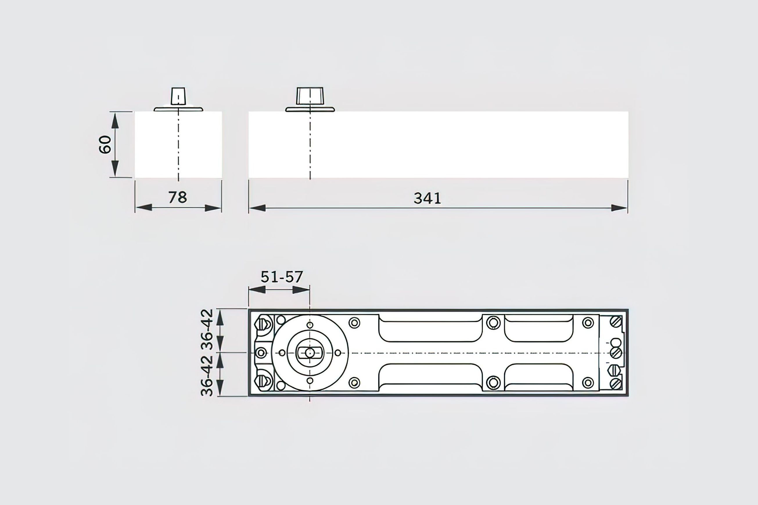 Dorma BTS804T EN4 Floor Spring Body Combi Pack Timber