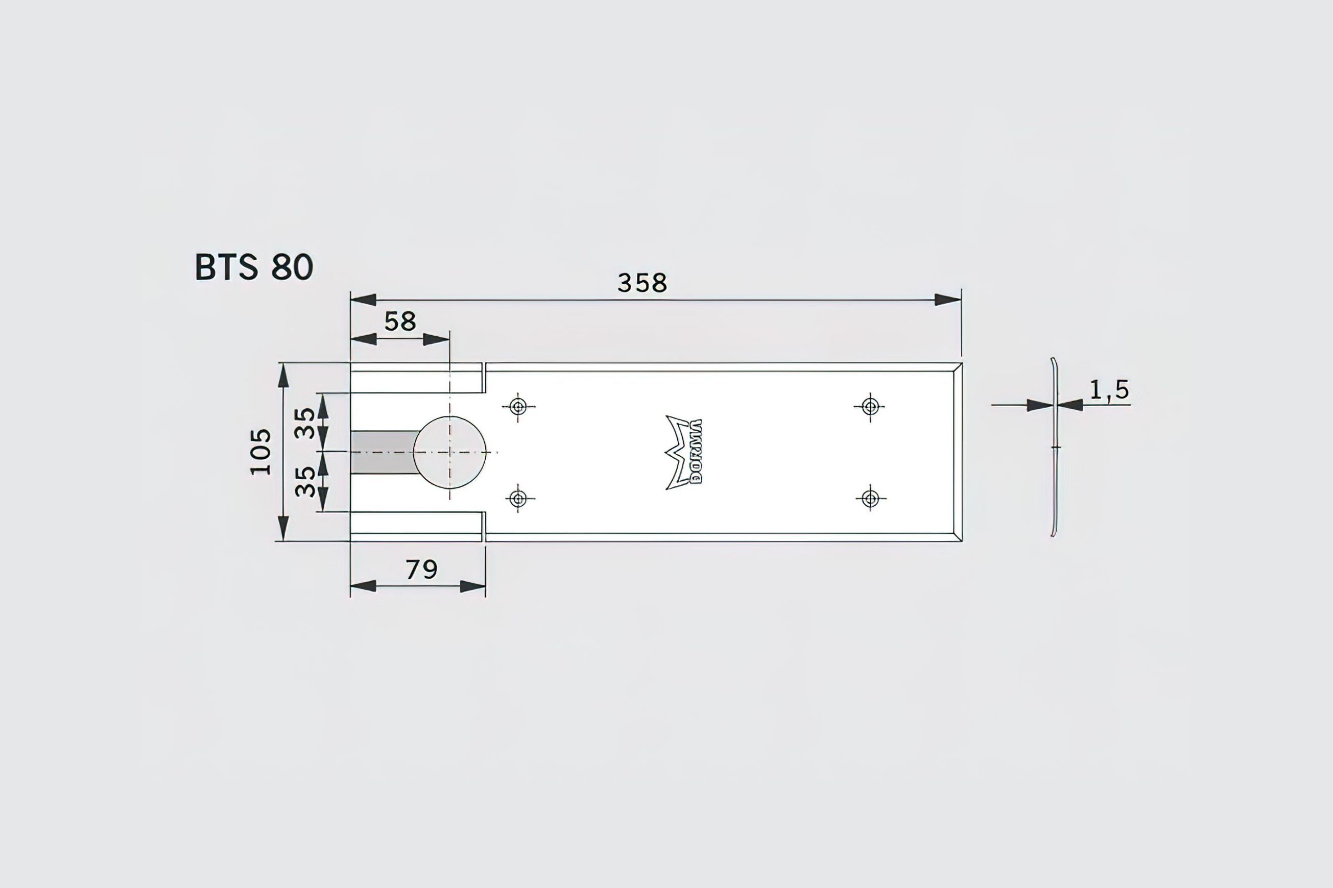 Dorma BTS804T EN4 Floor Spring Body Combi Pack Timber