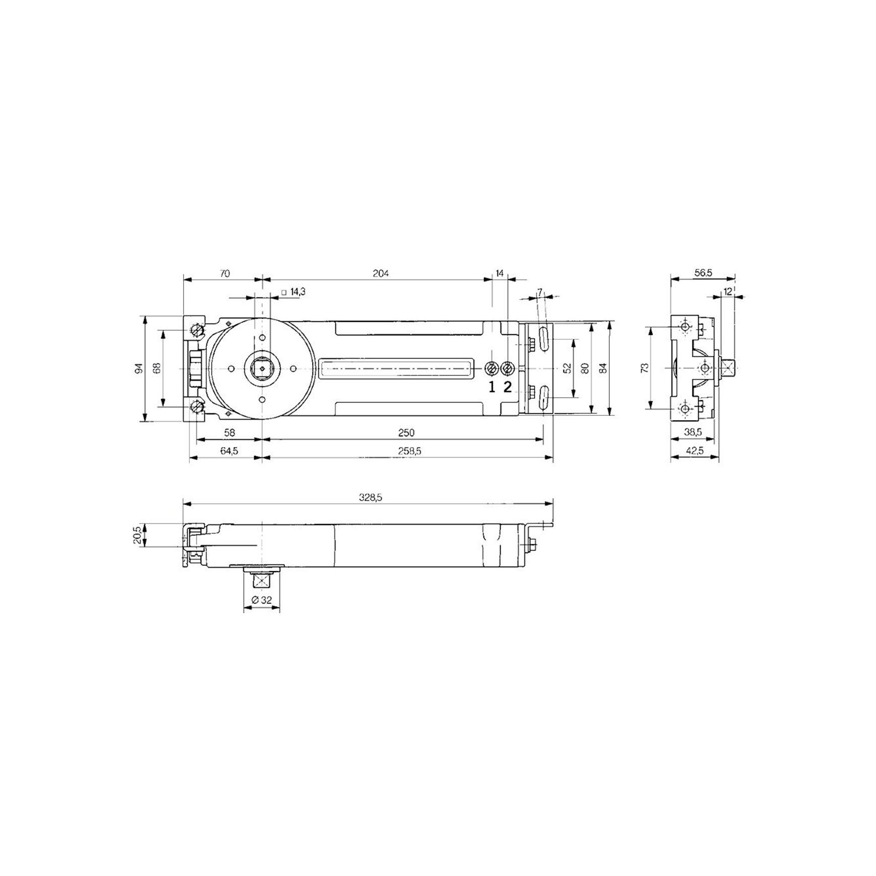 Dorma RTS85 EN4 Transom Closer Set Hold Open 90 Degrees