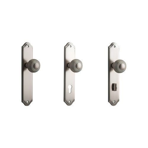 Iver Guildford Door Knob on Shouldered Backplate Satin Nickel - Customise to your needs
