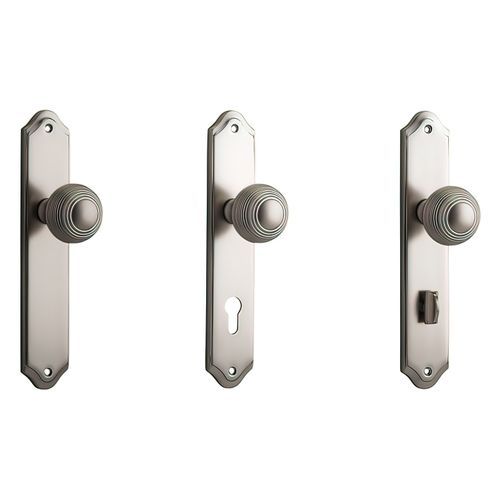 Iver Guildford Door Knob on Shouldered Backplate Satin Nickel - Customise to your needs