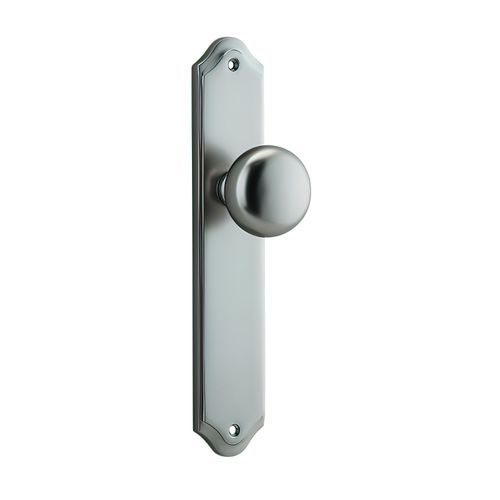 Iver Cambridge Door Knob on Shouldered Backplate Satin Nickel - Customise to your needs