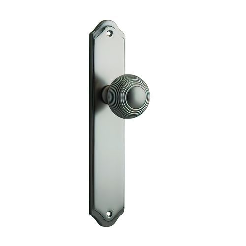 Iver Guildford Door Knob on Shouldered Backplate Satin Nickel - Customise to your needs