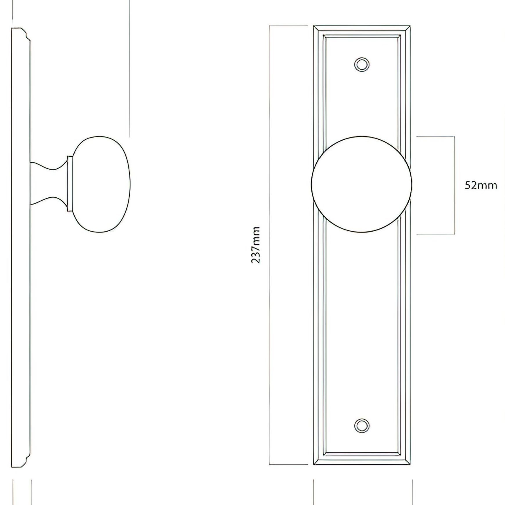 Iver Cambridge Door Knob on Stepped Backplate Signature Brass