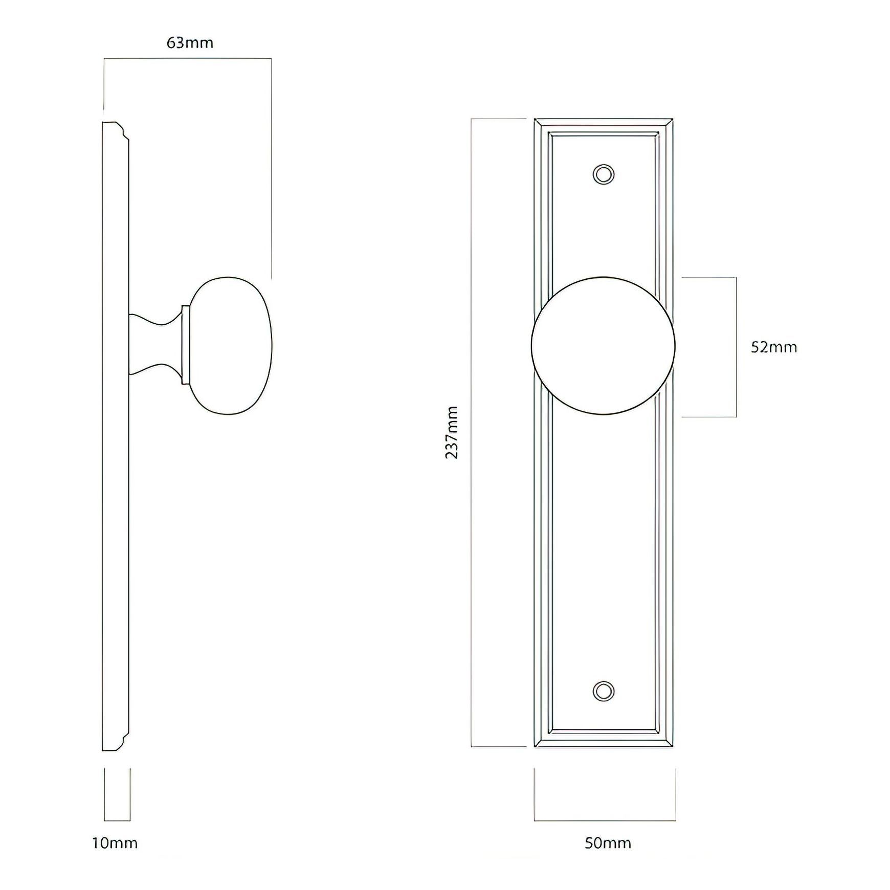 Iver Cambridge Door Knob on Stepped Backplate Satin Nickel - Customise to your needs