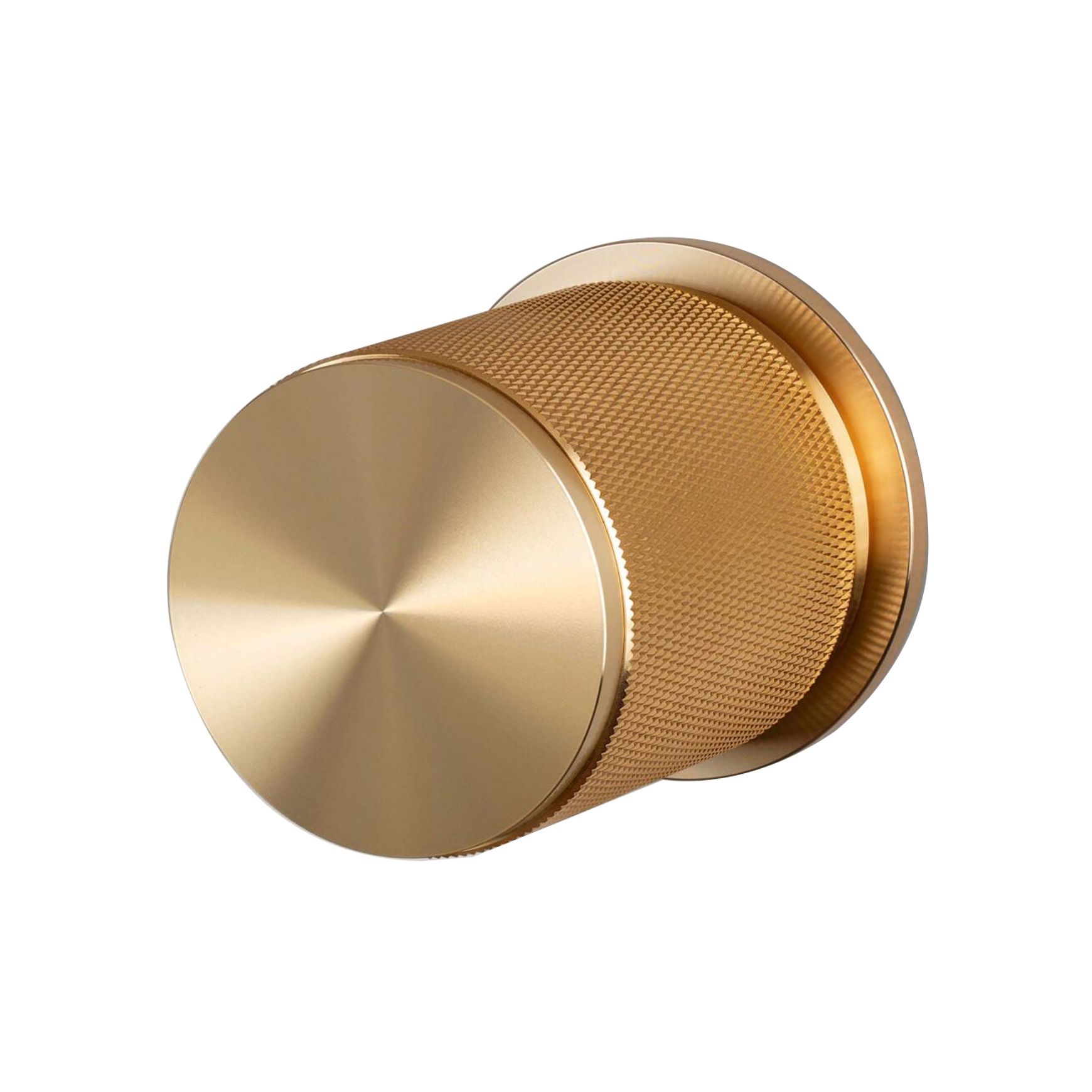 Buster and Punch Cross-Knurl Door Knob on Round Rose