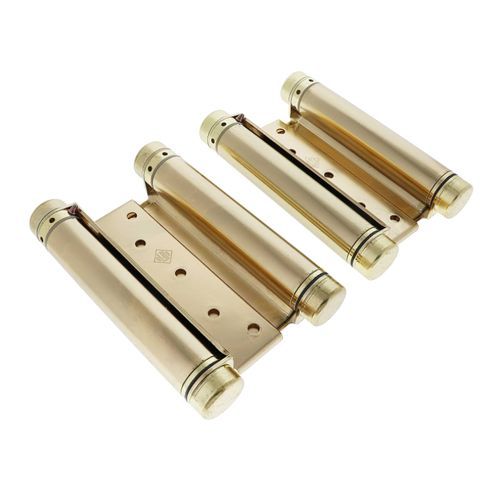 HFH Double Action Spring Door Hinge 150mm Polished Brass 4150-155