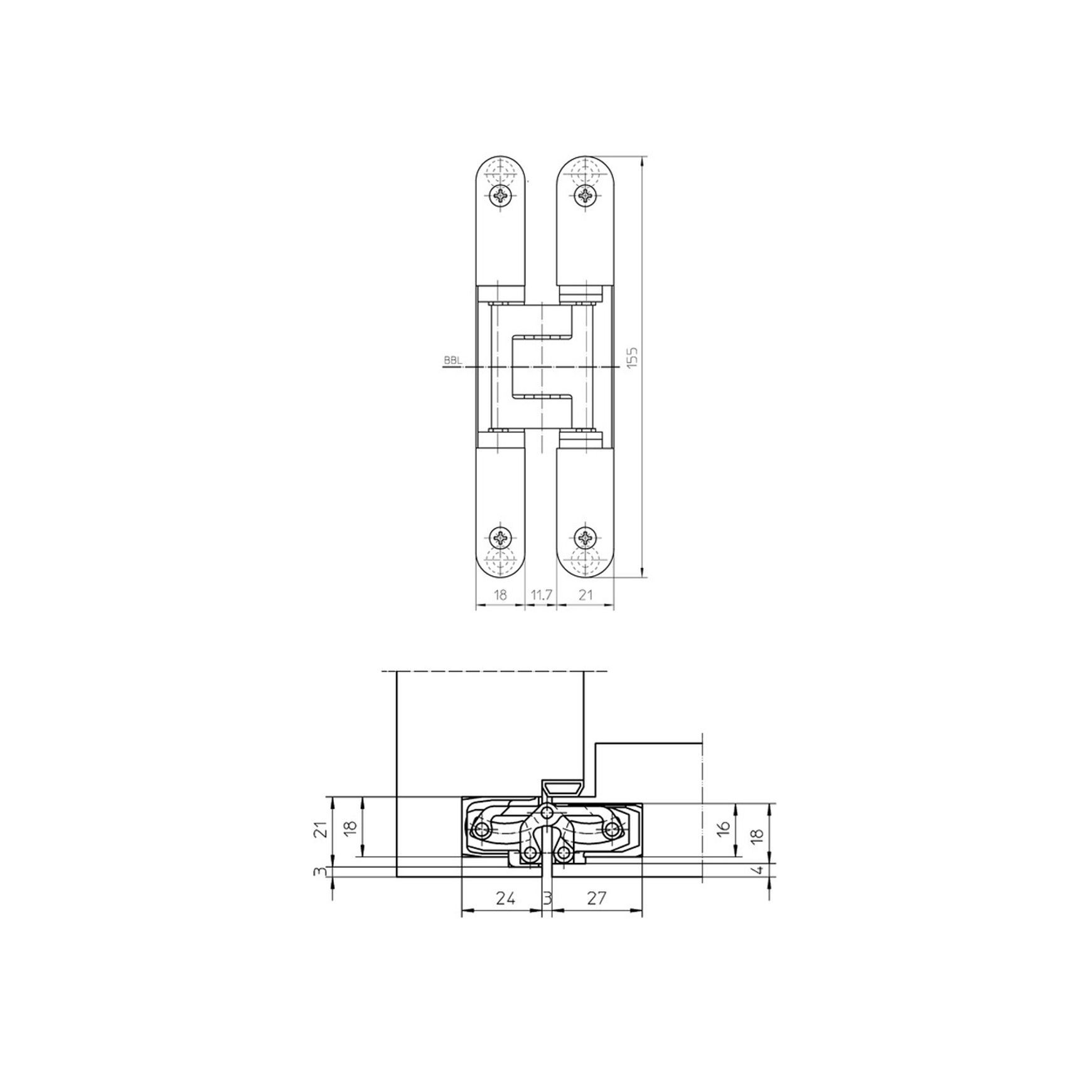 Halliday & Baillie Tectus Concealed Hinge