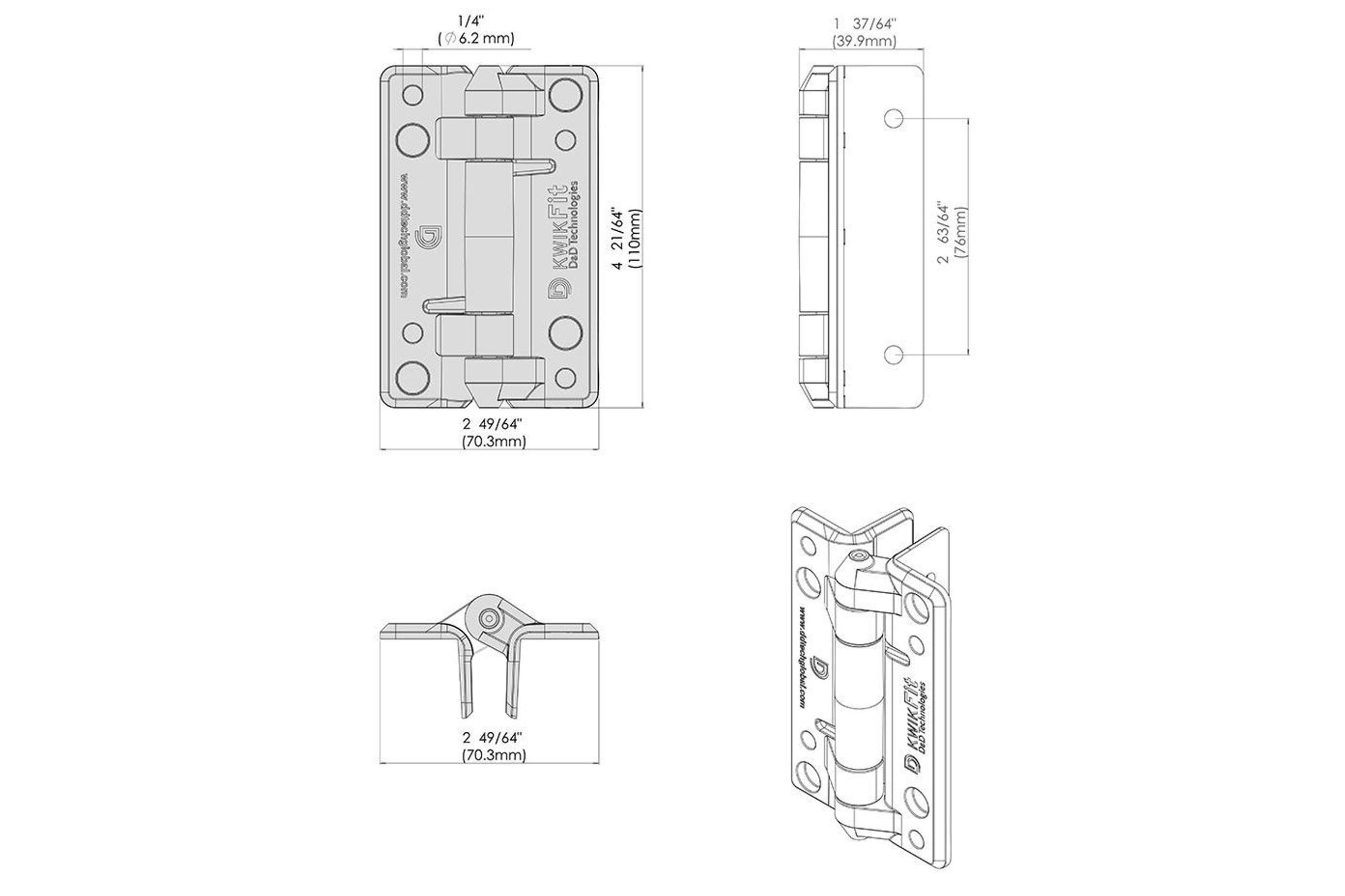 KwikFit™ Polymer - Non Self-Closing Hinge