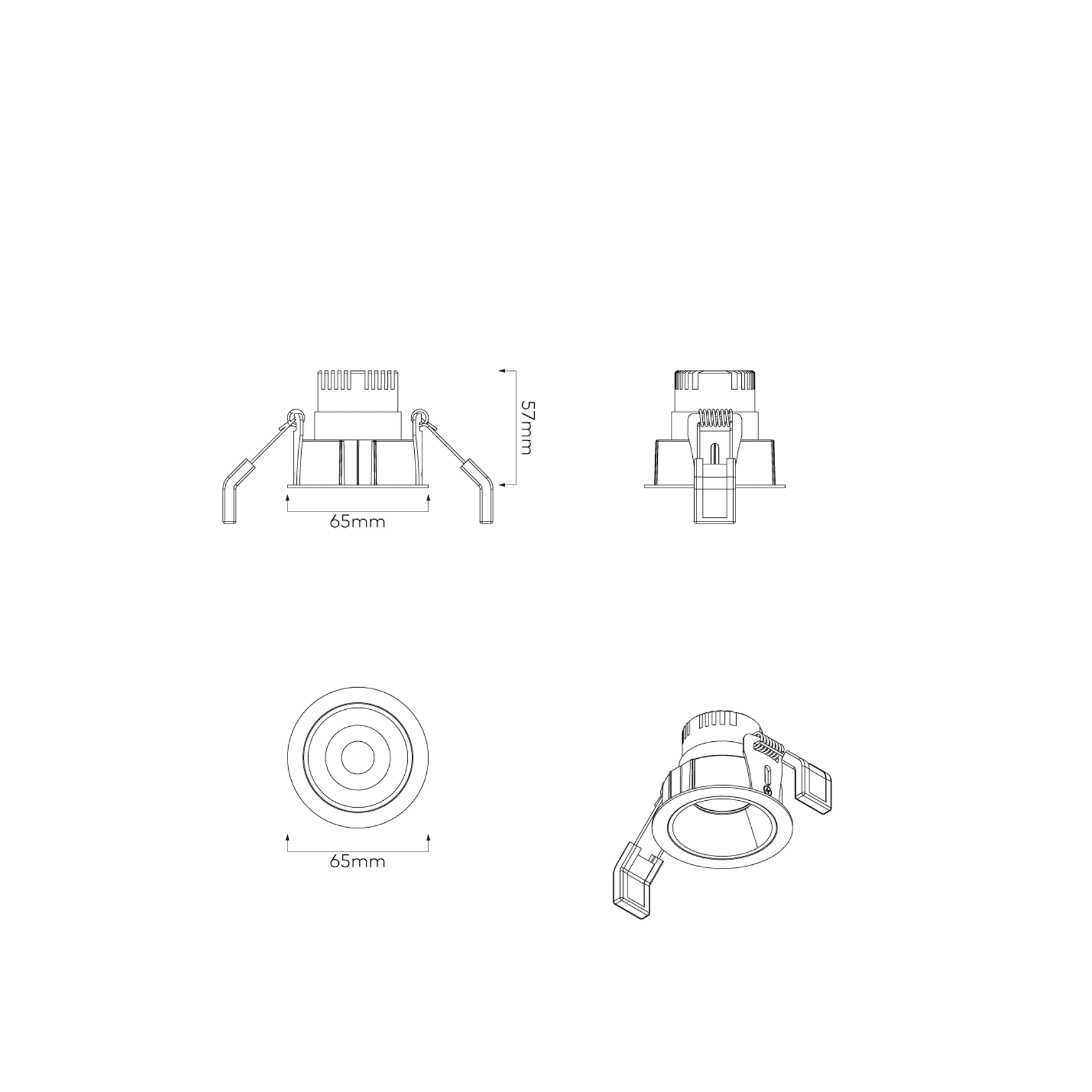 Dark Round Recessed Downlight