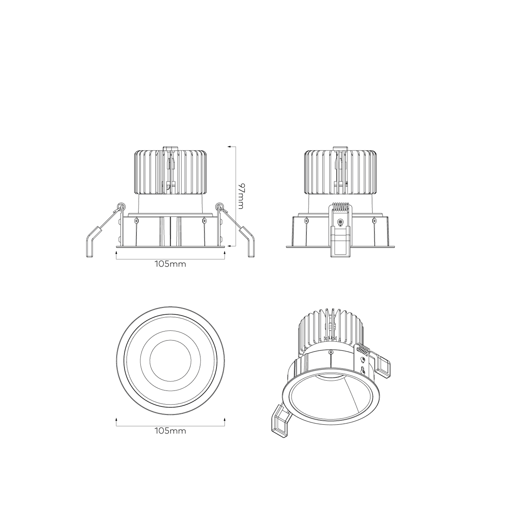 Dark Round Recessed Downlight