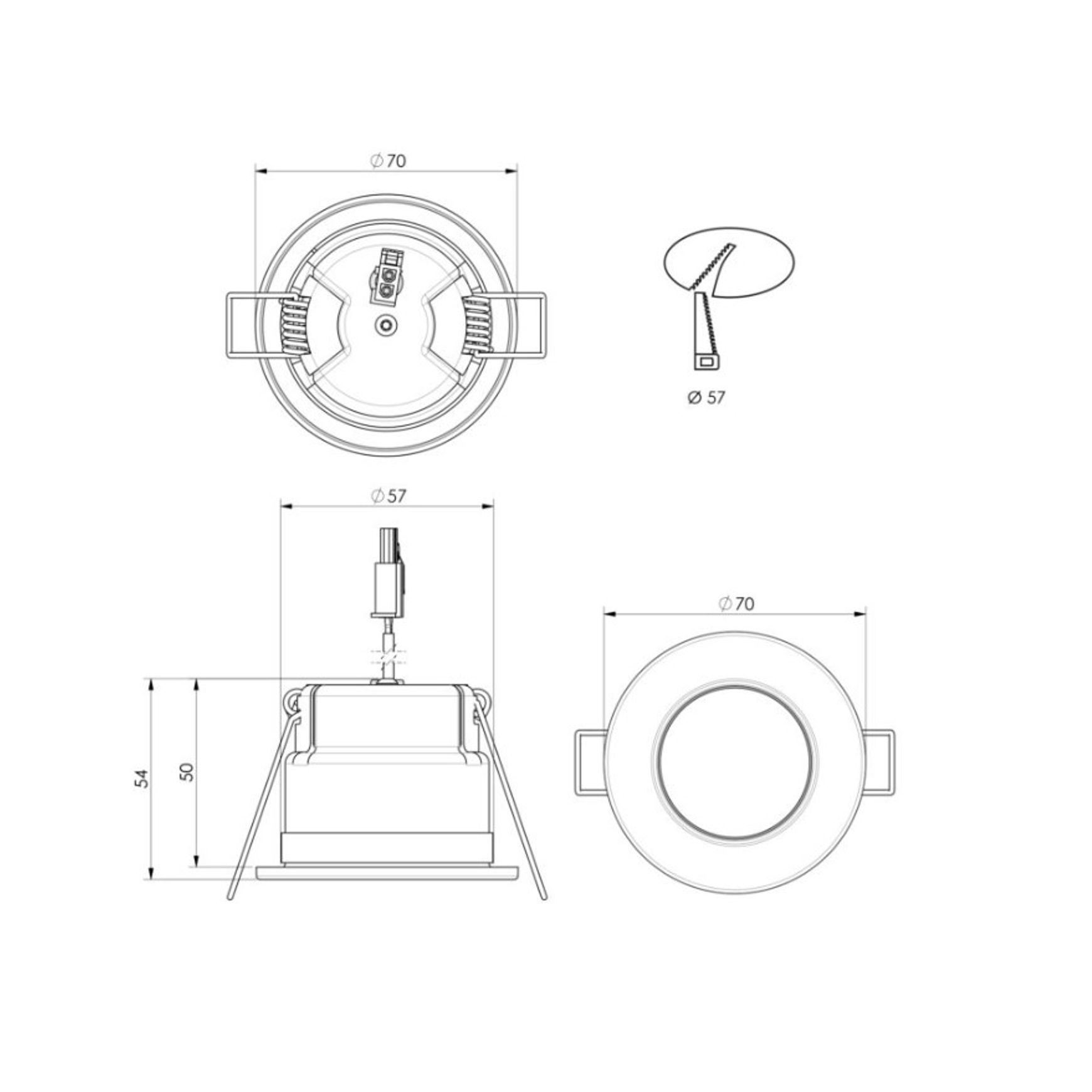 ZELA Fire Rated Fixed Downlight dimensions