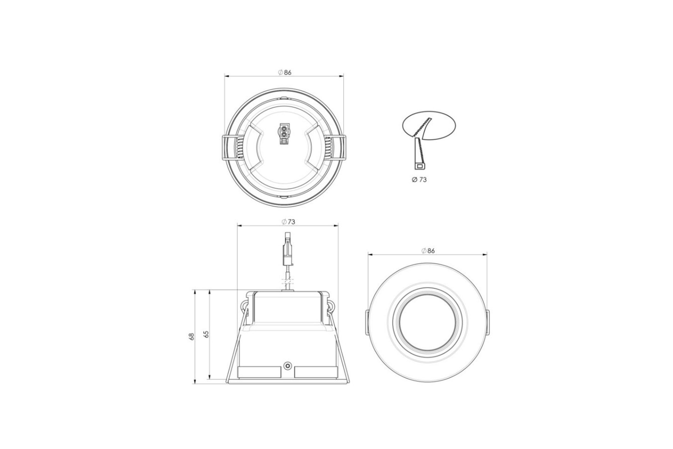 ZELA Fire Rated Tiltz Downlight