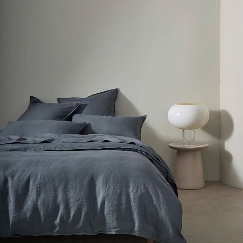 Ravello Linen Quilt Cover - Denim | Weave Home Bed Linen