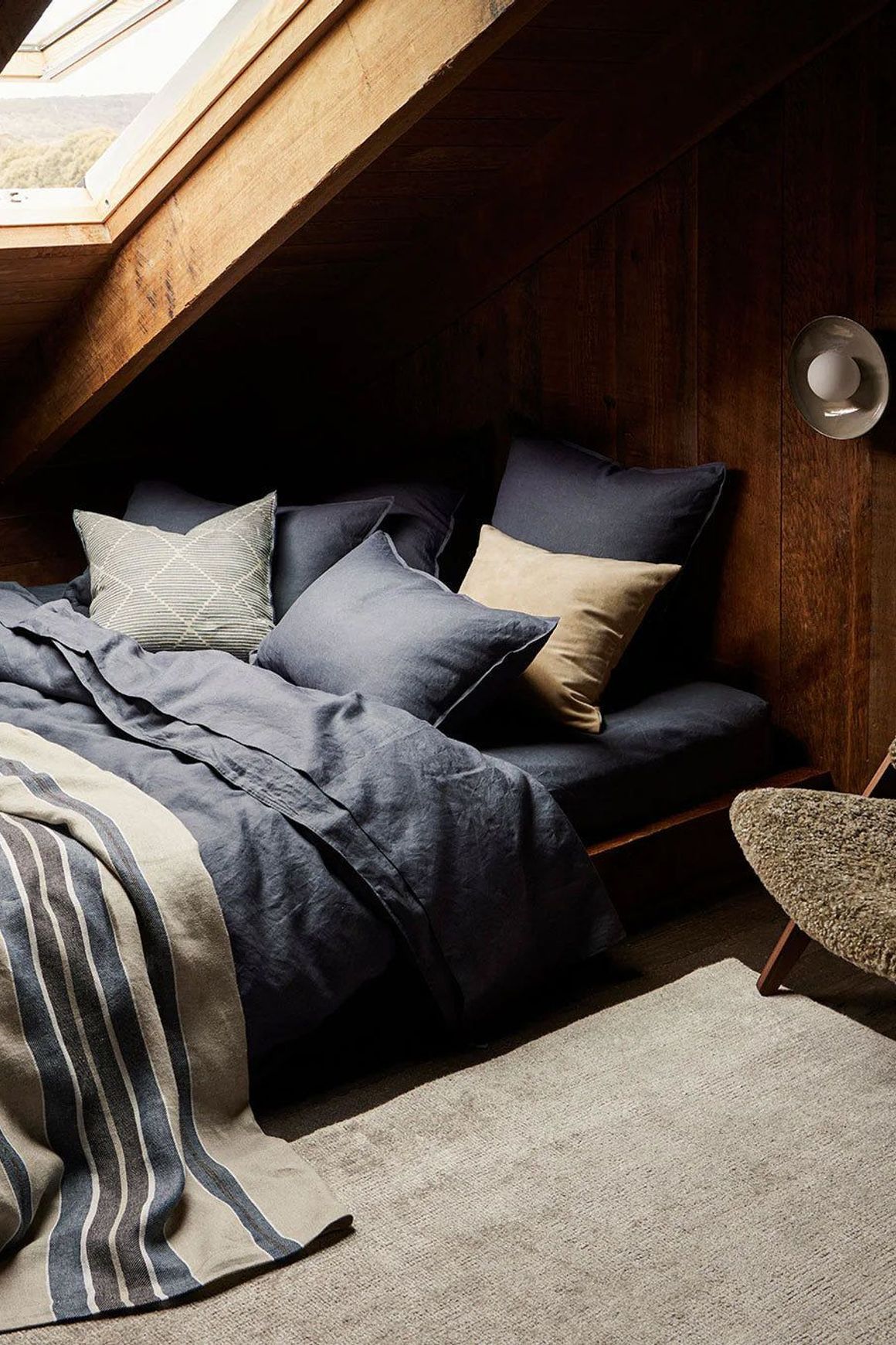 Ravello Linen Quilt Cover - Denim | Weave Home Bed Linen