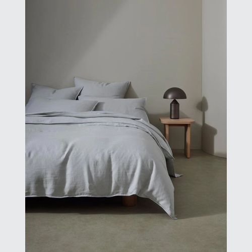 Ravello Linen Quilt Cover - Silver | Weave Home Bed Linen