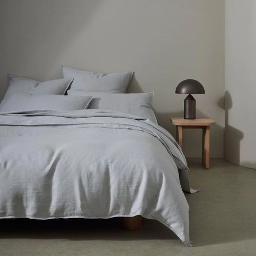 Ravello Linen Quilt Cover - Silver | Weave Home Bed Linen