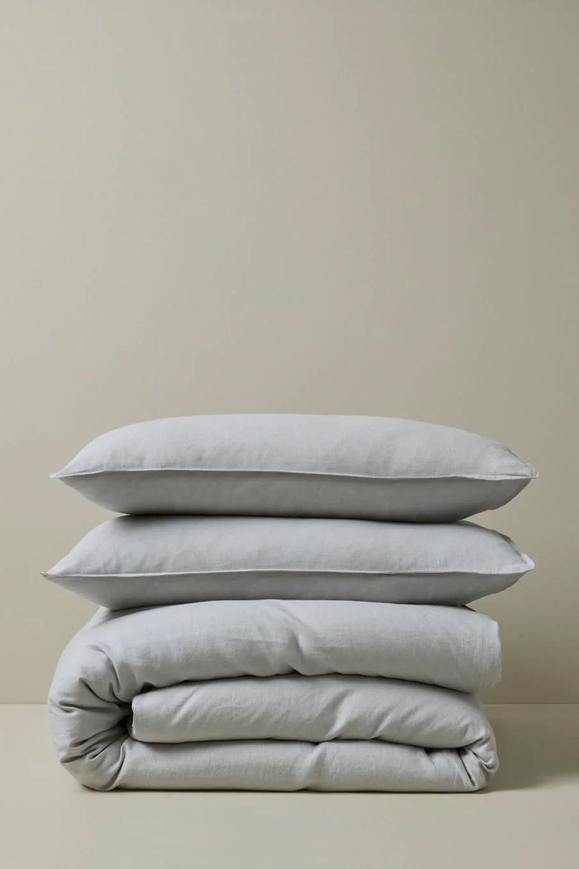 Ravello Linen Quilt Cover - Silver | Weave Home Bed Linen