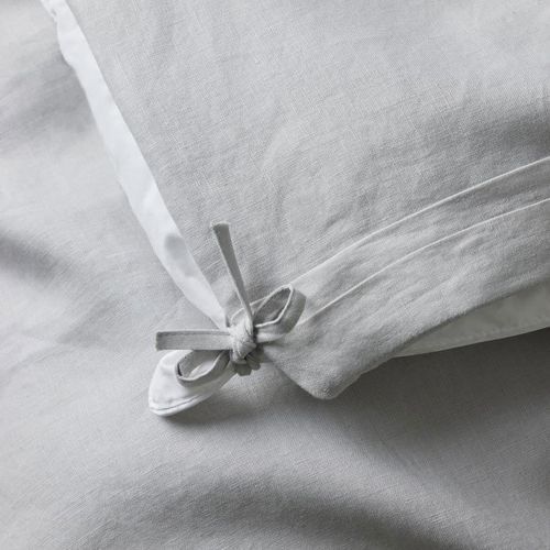 Ravello Linen Quilt Cover - Silver | Weave Home Bed Linen