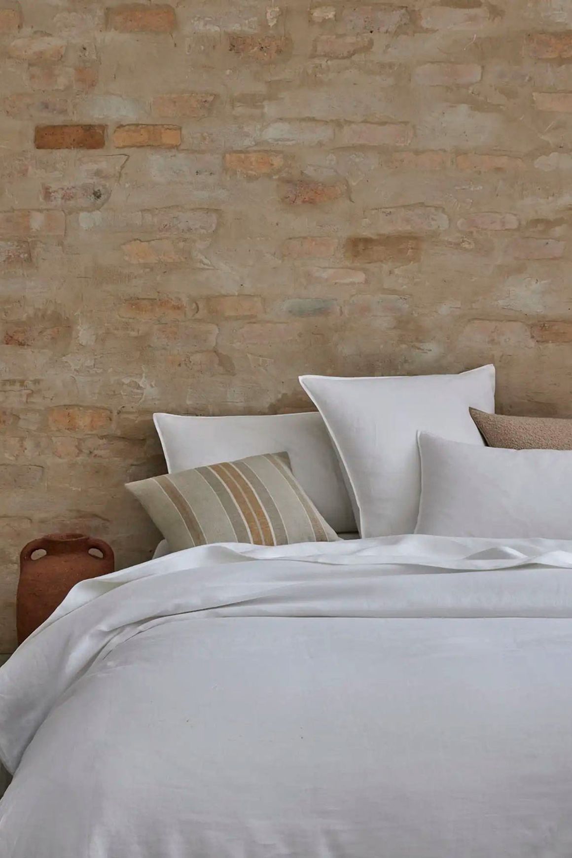 Ravello Linen Quilt Cover - White | Weave Home Bed Linen